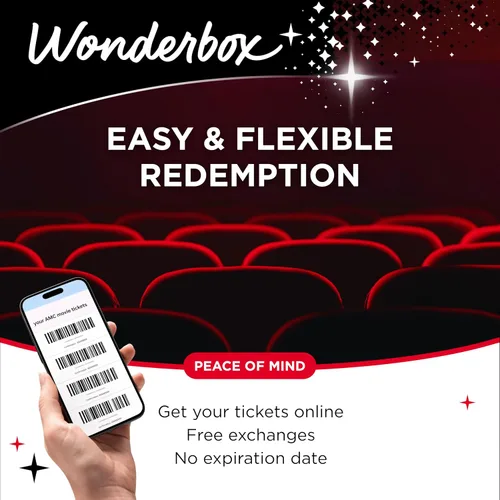 Vista 5 de Wonderbox - Regalo de noche de cine AMC - 12 entradas de película- Para 1