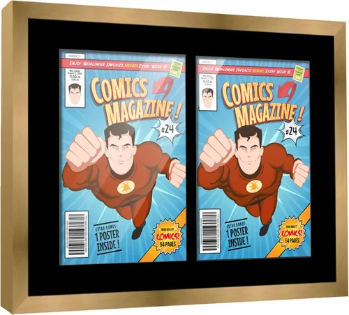 Vista 15 de Poster Palooza Marco de cómic con paspartú para 1 cómic de la Edad de Bronce publicado entre 1970 y 1985, marco de cómic negro para cómic de 7.25 x