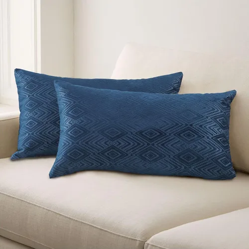 Vista 11 de Home Soft Things Ikat - Fundas de almohada de terciopelo de 2 piezas, 14 x 26 pulgadas, aguacate, funda de almohada decorativa lumbar sólida