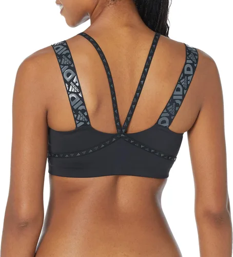 Vista 2 de adidas Sujetador elástico de marca de entrenamiento ligero para mujer