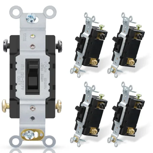 Vista 16 de ELEGRP Interruptor de luz decorativo de 4 vías, 15 amperios, 120-277 voltios, interruptor de pared basculante decorativo de CA de repuesto