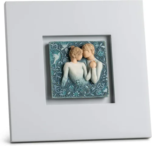 Vista 6 de Willow Tree True, Truly a Friend, una expresión de amistad y amor por los perros en bajorrelieve tallado, placa esculpida pintada a mano Sentiment