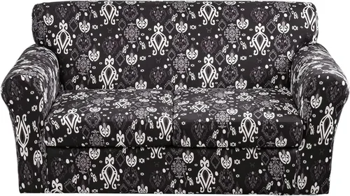 Vista 9 de Fundas elásticas para sofá de 1/2/3 cojines, funda estampada con fundas de cojín de asiento separadas, fundas de sofá lavables, protector de muebles