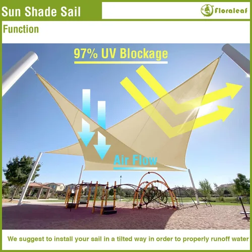 Vista 5 de Toldo tipo vela de 12 x 12 x 12 pies, impermeable, triángulo equilátero, resistente, con bloqueo UV, para patio, patio trasero, césped, jardín Beige