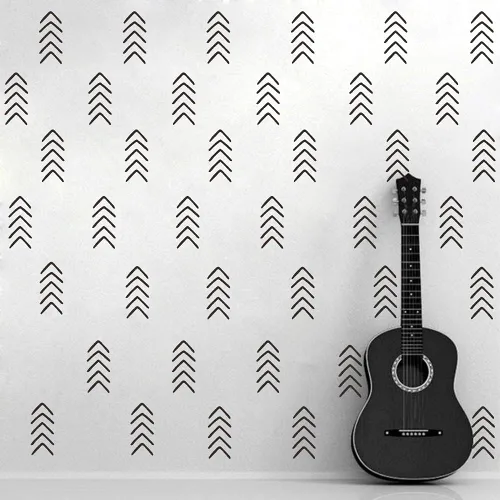 Vista 3 de Calcomanías geométricas de flecha para pared, 48 calcomanías de vinilo extraíbles para decoración moderna del hogar, oficina, dormitorio, guardería