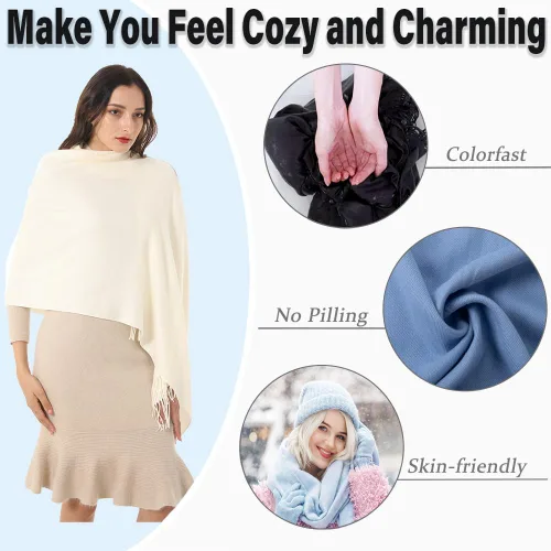 Vista 3 de Bufanda para mujer, chales y envolturas para vestido de noche, boda, regalo de dama de honor