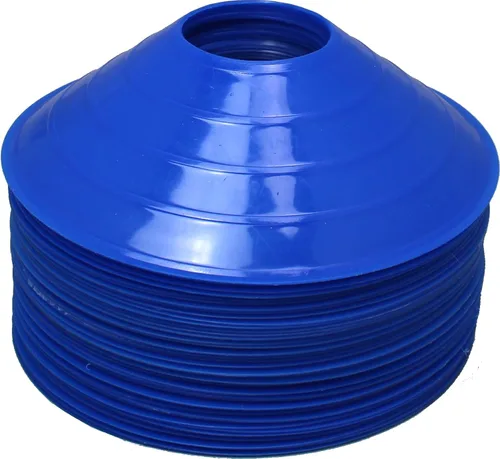 Vista 4 de BlueDot Trading Conos de disco de alta visibilidad para deportes, entrenamiento de agilidad, fútbol, fútbol, marcadores de cono de campo