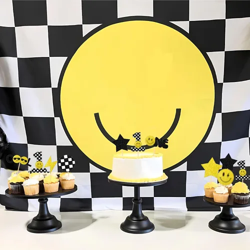Vista 4 de 24 piezas de decoración para cupcakes de primer cumpleaños de One Happy Dude - Groovy One Cool Dude