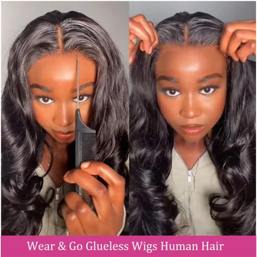 Vista 6 de Peluca de Cabello Humano con Corte Pixie Bob Sin Pegamento Pre Desplumada Pre Cortada Húmeda y Ondulada Pelucas de Encaje Frontal para Mujeres