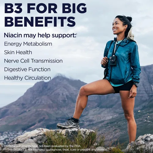 Vista 3 de KAL Niacin 500mg Flush Free - Suplemento de vitamina B3 - Metabolismo y apoyo energético - Apoyo a la piel, nervios, salud digestiva y circulación