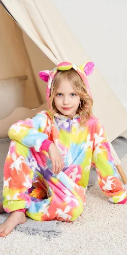 Vista 7 de Pijama de una pieza de unicornio para niños, disfraces de Halloween