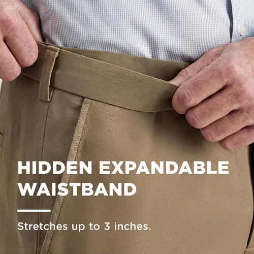 Vista 3 de Haggar Cool 18 Pro - Pantalón de corte clásico para hombre, tallas regulares y grandes y altas Caqui (British Khaki)