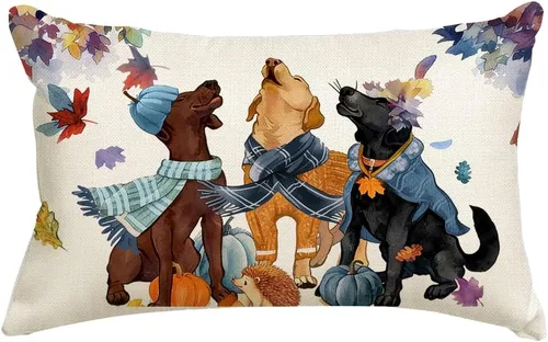 Vista 9 de RABUSOFA Fundas de almohada de otoño de 18 x 18 pulgadas, decoraciones de Negro