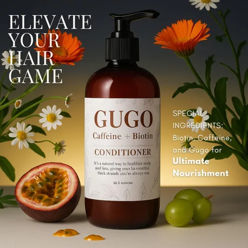 Vista 8 de Nature Skin Shop Gugo Acondicionador fortalecedor (tamaño salón, 16.5 onzas), tratamiento anticaídas para el crecimiento y adelgazamiento