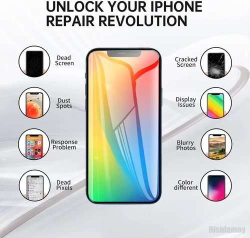 Vista 4 de Reemplazo de pantalla para iPhone 12 Pro Max (Modelo A2342 A2410 A2411 A2412) 6.7 "Conjunto completo de montaje con sensor de altavoz de oído 3D