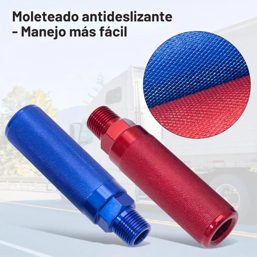 Vista 6 de KOOTANS Juego de manos Glad con Glad Hand de servicio de emergencia, mangos de extensión de aluminio anodizado, agarres y sellos para semirremolque