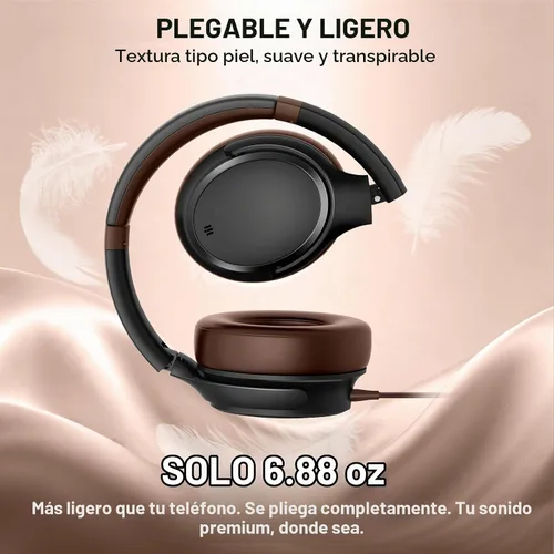Vista 5 de Auriculares con cable con USB C sobre la oreja auriculares con micrófono Marrón