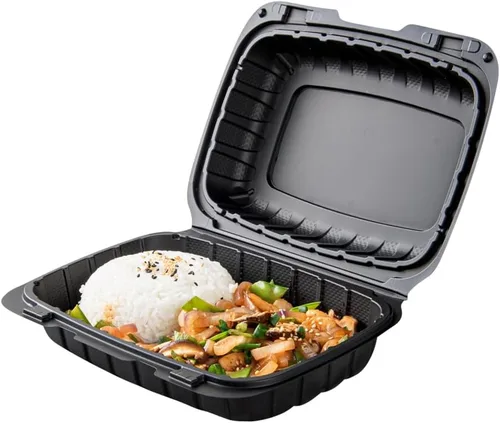Vista 19 de Restaurantware Thermo Tek - Recipientes para llevar rellenos de minerales de 6 x 6 x 3 pulgadas, 100 recipientes duraderos para llevar, contenedores