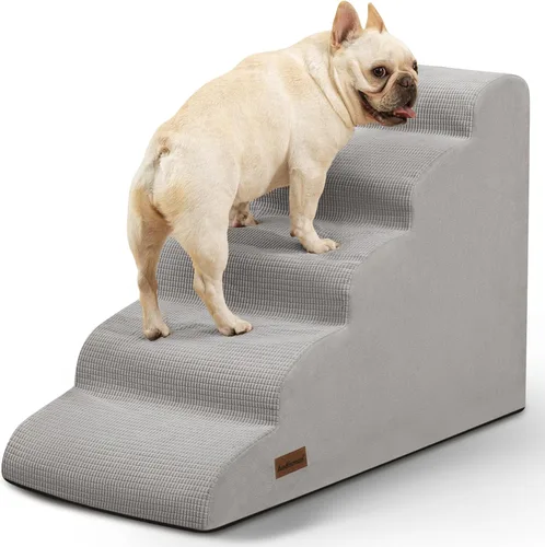 Vista 13 de Aodisman Escaleras para perros y gatos pequeños,Rampa para mascotas de 3 Beige