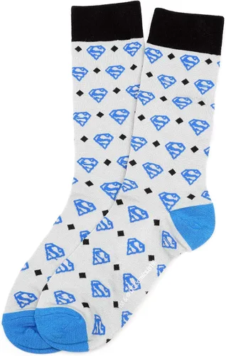 Vista 2 de Cufflinks Inc Superman - Calcetines de vestir gris diamante talla única hasta la talla 12 de hombre Azul azul marino rojo amarillo blanco negro gris