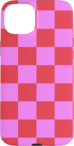 Vista 9 de Funda femenina con patrón de mujer rosa y rojo a cuadros para iPhone 17