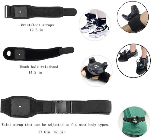 Vista 3 de HTC Vive Full Body Tracker Strap, Tracker Fixed Strap, Waist Belt, Hand and Foot Strap, 1 for Virtual Reality, 2 Hand Bowl Straps,2 Palm Strap