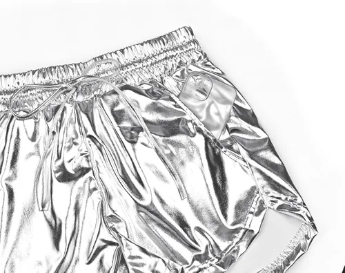 Vista 4 de Pantalón corto Perfashion metálico brillante para mujer