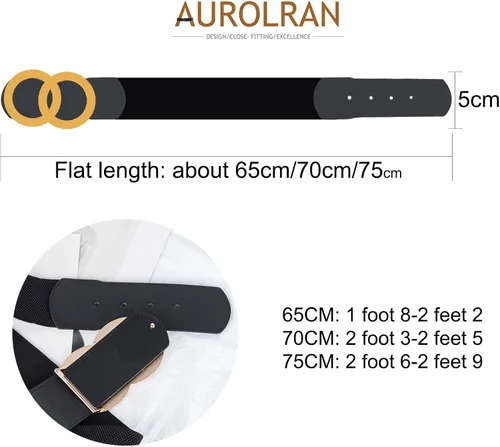 Vista 160 de Cinturón de cuero clásico con hebilla de metal para mujer con vestido de jeans