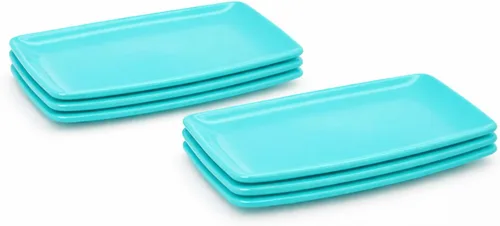 Vista 6 de Mintra Home - Platos reutilizables para servir (azul, cuadrado, 2 unidades (14 pulgadas)