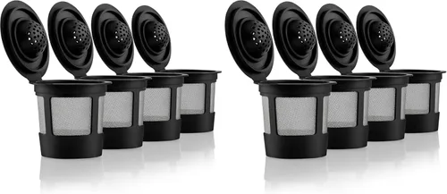 Vista 8 de 4 tazas K reutilizables negras para cafeteras Keurig, compatibles con K-Express, K-Elite, K-Select, K-Classic, K-Mini, K-Compact