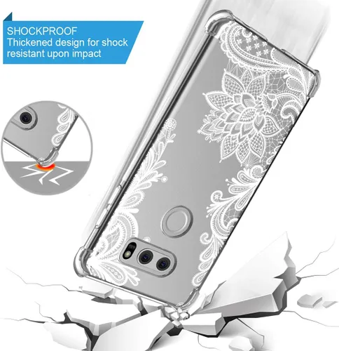 Vista 7 de Funda para LG V30, para LGV30s/V30Plus/V35/V35 ThinQ 2017 lanzamiento a prueba de golpes transparente floral suave flexible TPU delgada cubierta