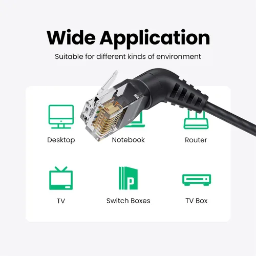Vista 4 de cablecc Cable giratorio macho CAT6 UTP macho a macho RJ45 8P8C 1000Mbps para red LAN Ethernet 25CM