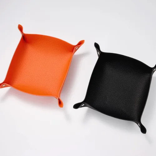 Vista 6 de Oirlv Bandeja de cuero de alta calidad para hombre, organizador de joyas, almacenamiento de escritorio, carteras para llaves, teléfonos celulares