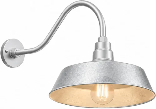 Vista 21 de 17 pulgadas. RLM Warehouse - Pantalla con brazo de cuello de cisne y bombilla Led A19 5000K de 9W