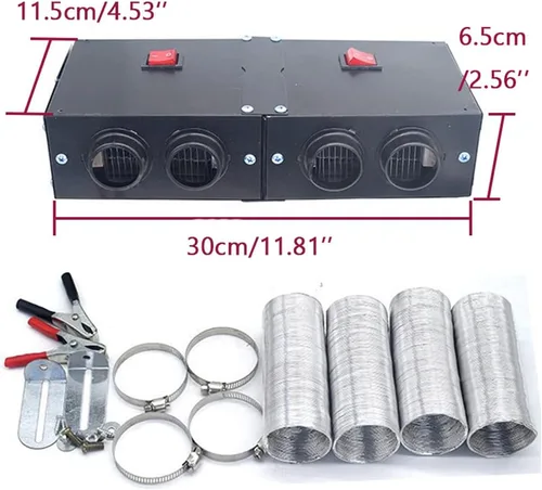 Vista 3 de CYDZSW Calentador para Automóvil Alimentado por Batería, Calentadores Eléctricos Portátiles de 12 Voltios para Camping para UTV y Kit de Asiento