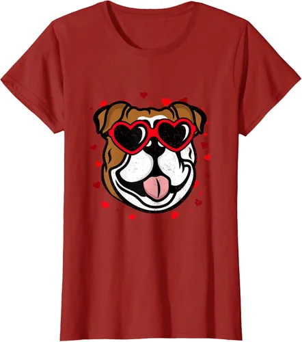 Vista 56 de Bulldog Valentine - Camiseta para amantes de las gafas de sol para perros, Negro