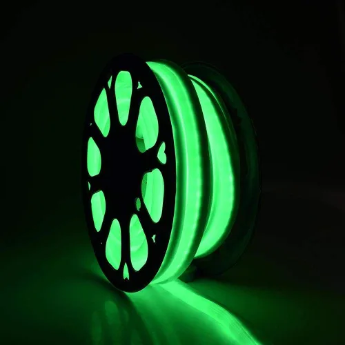 Vista 6 de Tira de luces LED flexibles de neón para decoración de bares o tiendas de uso comercial, 110 V (100 pies, verde)