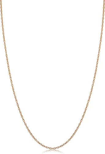 Vista 9 de Kooljewelry Collar de Cadena de Cuerda para Mujer - Collar con Colgante de Oro Rosa de 14 Quilates, Collar de Oro Rosa