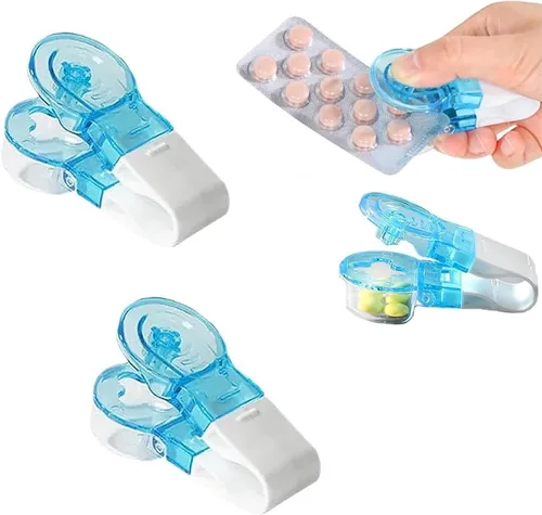 Vista 6 de Pastillero portátil, dispensador portátil de pastilleros, caja de almacenamiento de medicamentos, fácil de sacar píldoras del paquete para ancianos