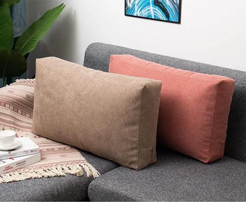 Vista 9 de Cojín grande rectangular de soporte lumbar, almohada de lectura suave para sofá y cama, almohada de respaldo desmontable con cremallera oculta