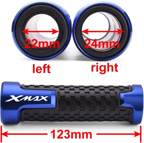 Vista 2 de Universal for Y&AMAHA Xmax 125 250 300 400 Motorcycle Handlebar Grips Racing Handle Grips Aluminium Comfortable Soft Rubber Hand Bar Grip
