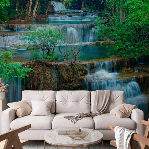 Vista 2 de artgeist Mural de Pared Cascada 118x91 pulgadas - XXL Papel Tapiz No Tejido Vellón Decoración de Pared Impresión Fotográfica Imagen Fotografía #05