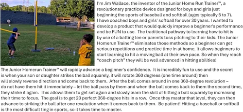 Vista 6 de Entrenador junior para correr en casa – Entrenador de bateo de béisbol y softbol para principiantes, entrenador de bateo de pelota móvil de altura