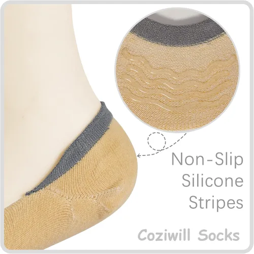Vista 2 de Calcetines invisibles para mujer, de corte bajo, de algodón, antideslizantes, 48 pares 5-99-11