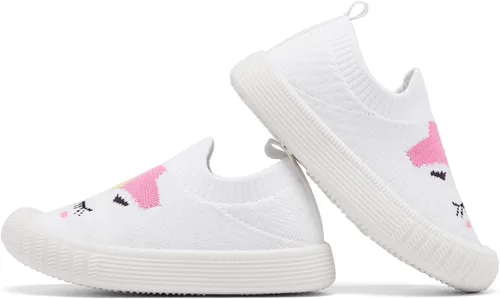 Vista 7 de Tianohoh Zapatos deportivos para niños y niñas, zapatos casuales para caminar, transpirables, ligeros, de malla, sin cordones, mocasines