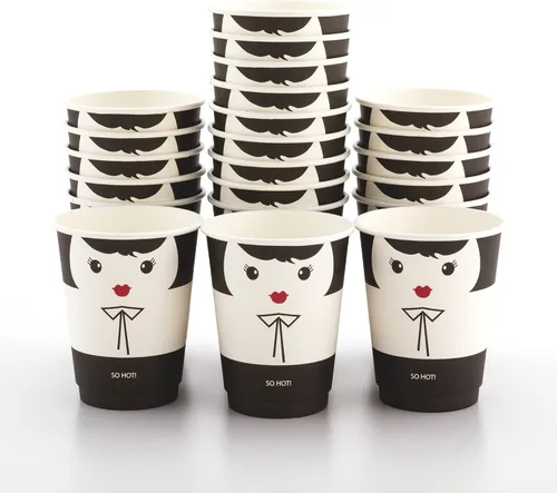 Vista 19 de Restaurantware Tazas de café de papel de 4 onzas, 25 tazas de papel desechables de doble pared, a prueba de fugas, reciclables, tazas calientes