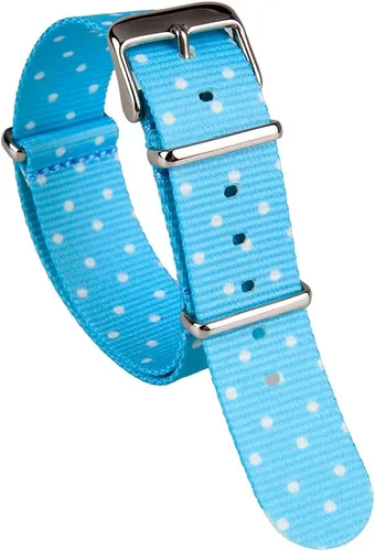Vista 2 de 0.787 in de tela de nylon azul claro lindo reloj de pulsera tejida banda de reloj, Ejército,Militar