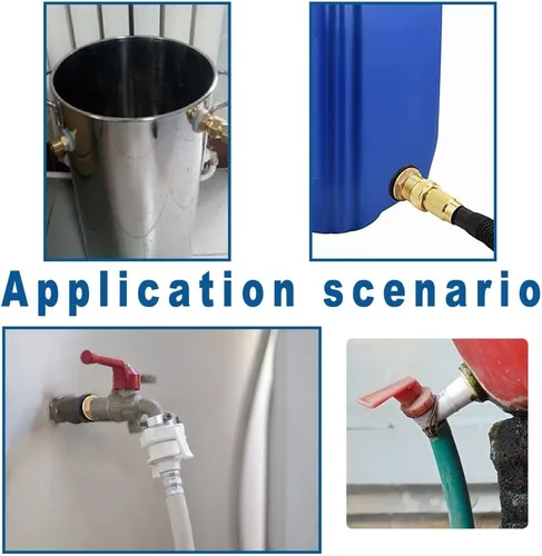 Vista 6 de Conector de tanque de agua de latón macizo macho de 1/2 pulgada hembra de 3/4 pulgadas, montaje de mamparo con 2 anillos de goma estabilizadores