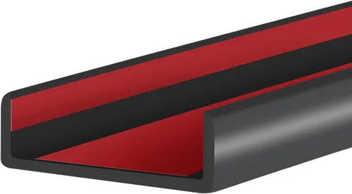 Vista 27 de Borde de goma protector, canal en U autoadhesivo de 1-1/2 pulgadas para maderas, bandas flexibles en forma de U para despegar y pegar, protector