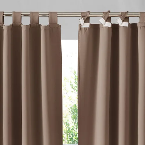 Vista 14 de RYB HOME Cortinas para Exteriores para Patio - 2 Paneles Cortinas para Exteriores Desmontables con Parte Superior Adhesiva Impermeables Opacas